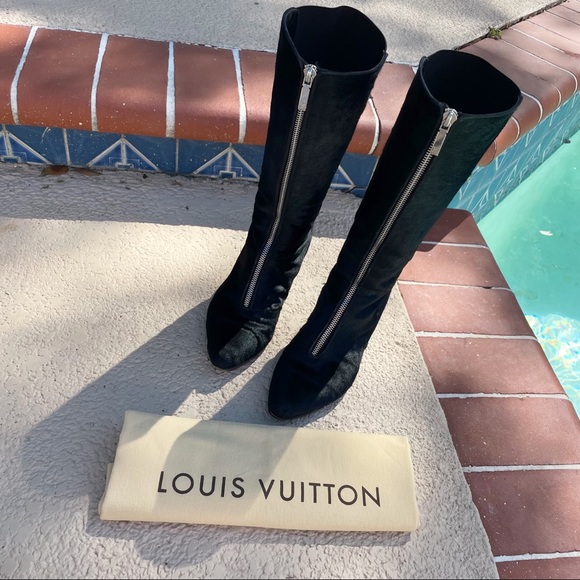 Louis Vuitton Shoes - Louis Vuitton Zip Front Pony Hair Boots w/Dust Bag